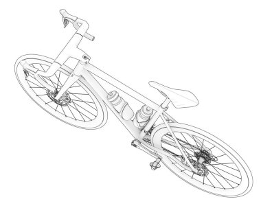 Black and white illustration of bicycle