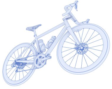 Black and white illustration of bicycle