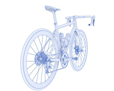Black and white illustration of bicycle