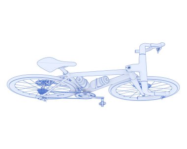 Black and white illustration of bicycle