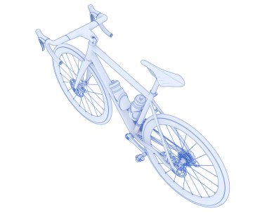 Black and white illustration of bicycle
