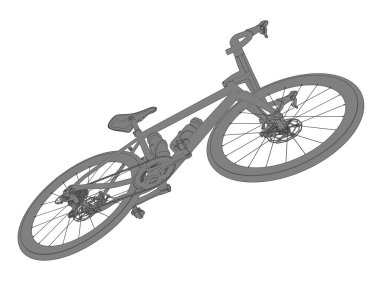 Black and white illustration of bicycle
