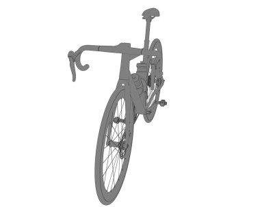 Black and white illustration of bicycle
