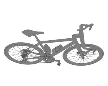 Black and white illustration of bicycle