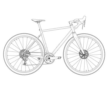 Black and white illustration of bicycle