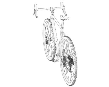 Black and white illustration of bicycle