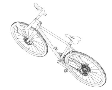 Black and white illustration of bicycle