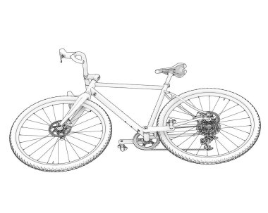 Black and white illustration of bicycle