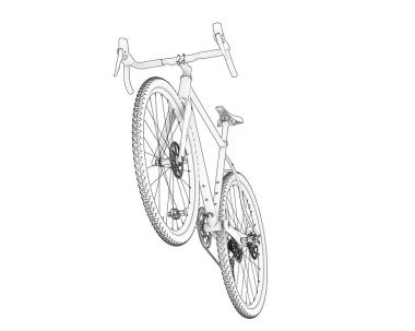 Black and white illustration of bicycle