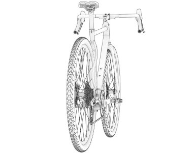 Black and white illustration of bicycle