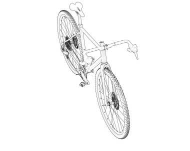 Black and white illustration of bicycle