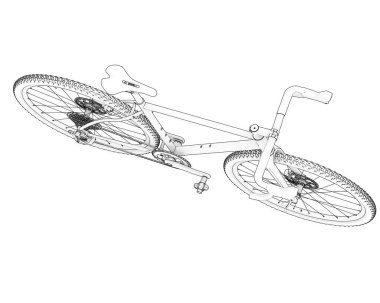 Black and white illustration of bicycle