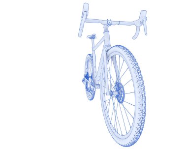 Black and white illustration of bicycle
