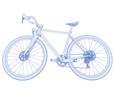 Black and white illustration of bicycle