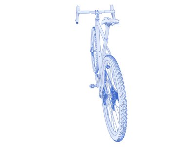 Black and white illustration of bicycle