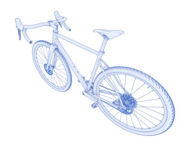 Black and white illustration of bicycle