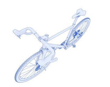 Black and white illustration of bicycle
