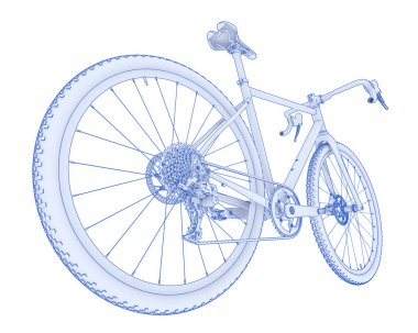 Black and white illustration of bicycle