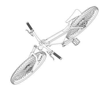 Black and white illustration of bicycle