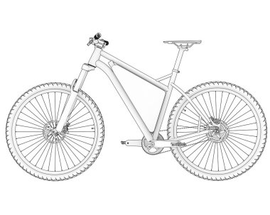 Black and white illustration of bicycle