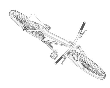 Black and white illustration of bicycle