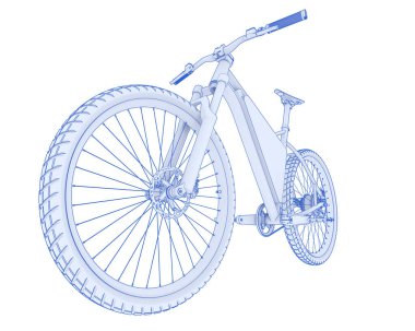 Black and white illustration of bicycle