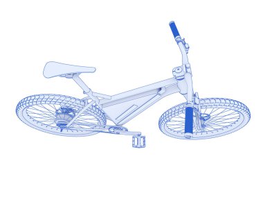 Black and white illustration of bicycle