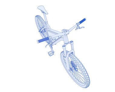 Black and white illustration of bicycle