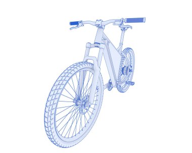 Black and white illustration of bicycle