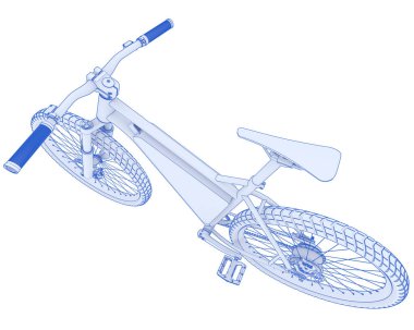Black and white illustration of bicycle