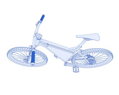 Black and white illustration of bicycle