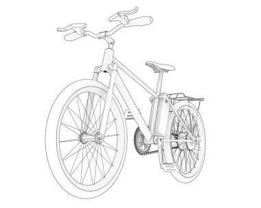Black and white illustration of bicycle