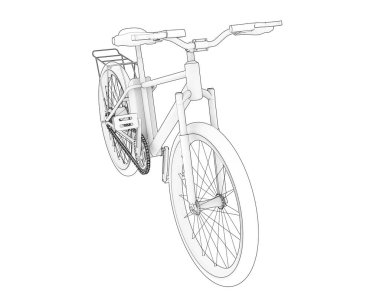 Black and white illustration of bicycle