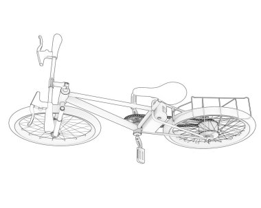 Black and white illustration of bicycle