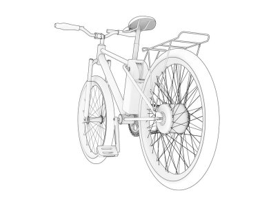 Black and white illustration of bicycle