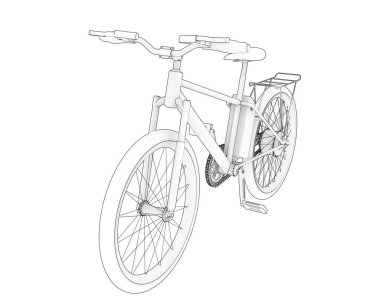 Black and white illustration of bicycle