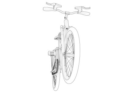 Black and white illustration of bicycle