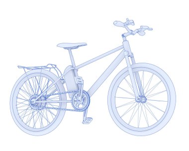 Black and white illustration of bicycle