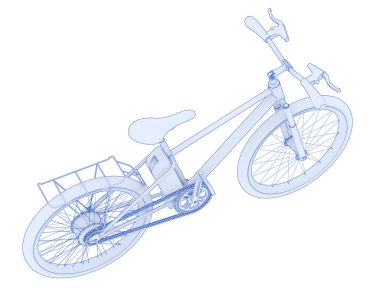 Black and white illustration of bicycle