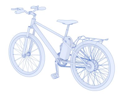 Black and white illustration of bicycle