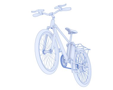 Black and white illustration of bicycle