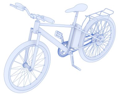Black and white illustration of bicycle