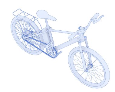 Black and white illustration of bicycle
