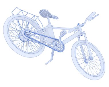 Black and white illustration of bicycle