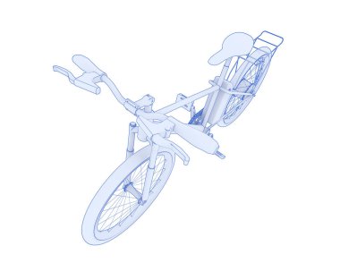 Black and white illustration of bicycle