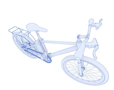 Black and white illustration of bicycle