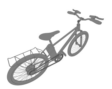 Black and white illustration of bicycle