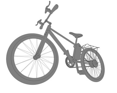 Black and white illustration of bicycle