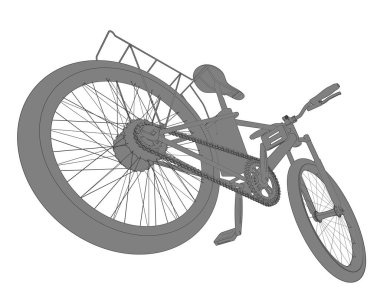 Black and white illustration of bicycle