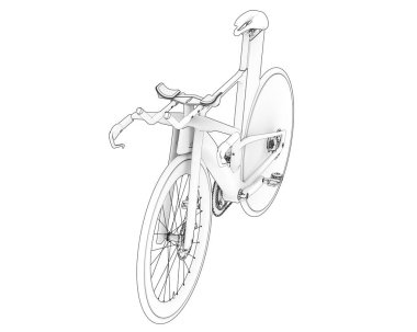 Black and white illustration of bicycle
